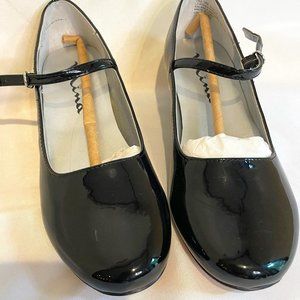 Nina Black Patent Leather Strap Low Heel Dress Shoes Size 3
